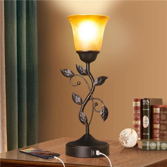 Touch Control Table Lamp with 2 USB Charging Ports, 3-Way Dimmable Bedside - Picture 2 of 7